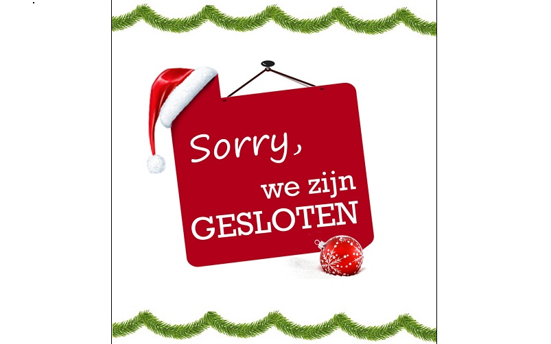Afbeelding Sorry, we zijn gesloten tijdens de feestdagen 2023